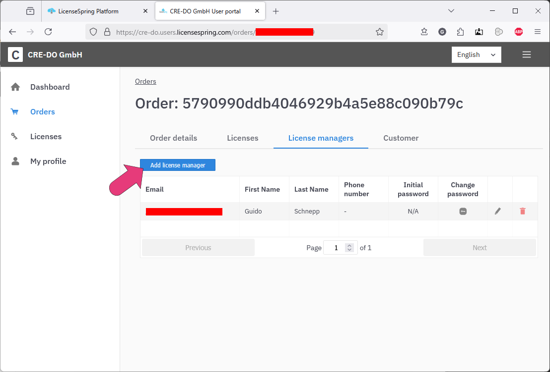 Adding a license manager
