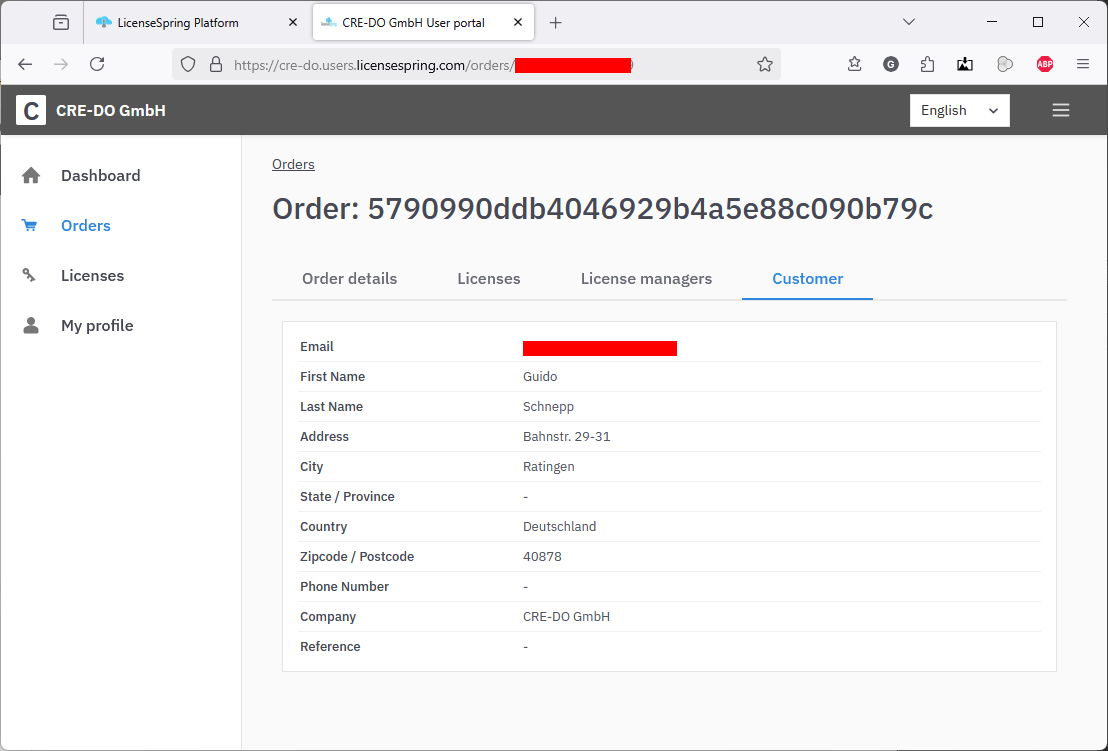 Details of a license manager